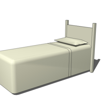 现代单人床su模型
