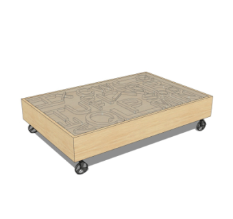 工业风实木茶几su模型