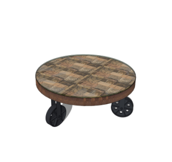 工业风实木茶几su模型