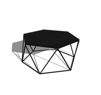 工业风铁艺茶几su模型