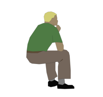 现代坐姿人物su模型