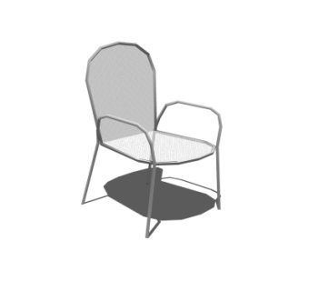 现代金属单人椅su模型