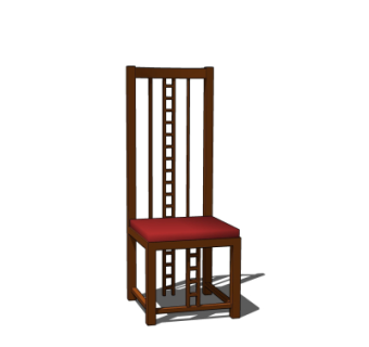 现代实木单人椅su模型