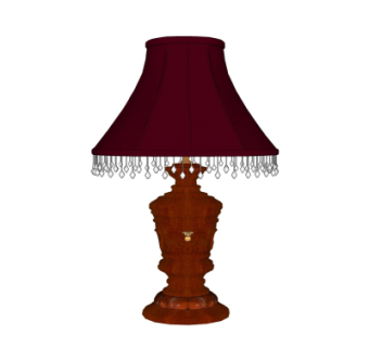 美式实木台灯su模型