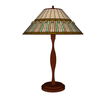 美式实木台灯su模型