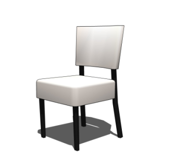 现代实木单椅su模型