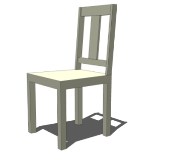 现代实木单椅su模型