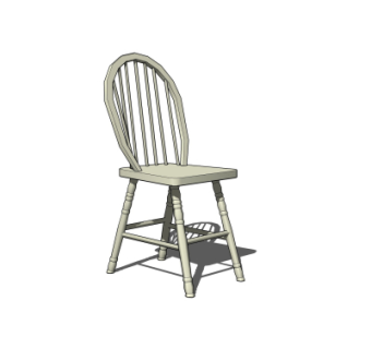 简欧实木单椅su模型