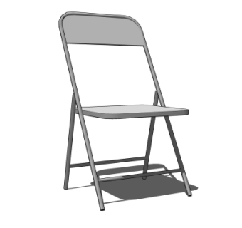 现代折叠单椅su模型