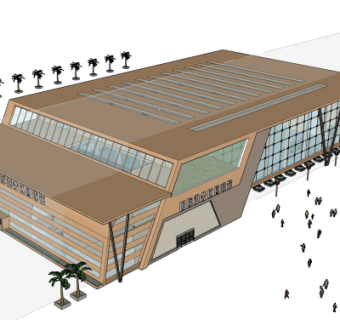 现代网球馆su模型