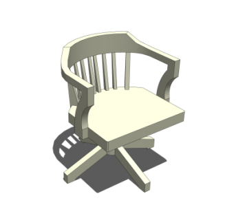 现代实木单椅su模型