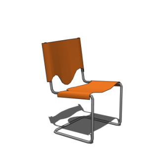 现代金属单椅su模型