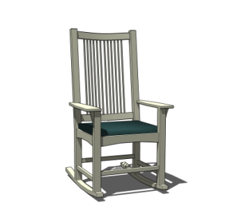 现代实木单椅su模型