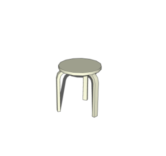 现代实木凳子su模型