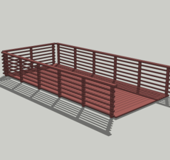 现代栏杆护栏su模型