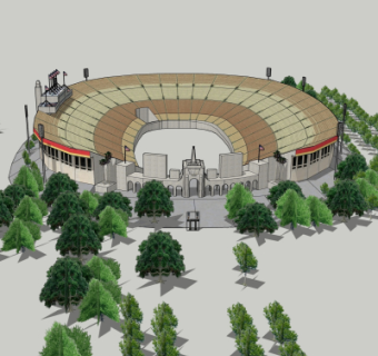 欧式体育馆su模型