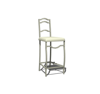 现代金属吧台椅su模型