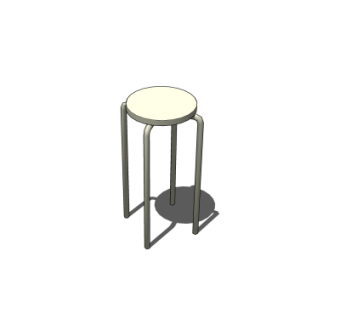 现代金属圆凳su模型