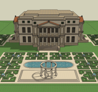 欧式建筑外观su模型