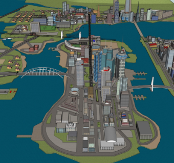 现代城市建筑外观su模型