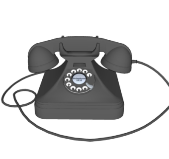 现代复古电话机su模型