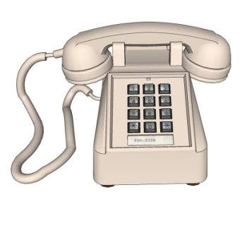 现代复古电话机su模型