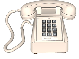 现代<em>复古电话机</em>su模型