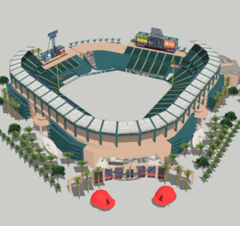 现代体育馆su模型