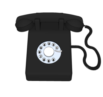 现代复古电话机su模型