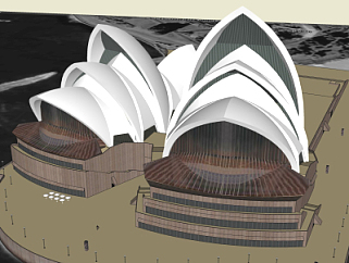 现代悉尼歌剧院外观su模型