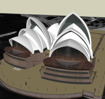 现代悉尼歌剧院外观su模型