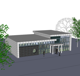 现代建筑外观su模型