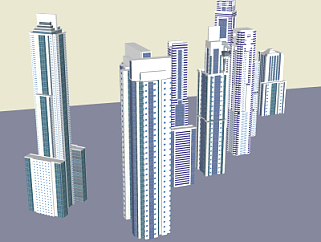 现代城市<em>建筑</em>外观su模型