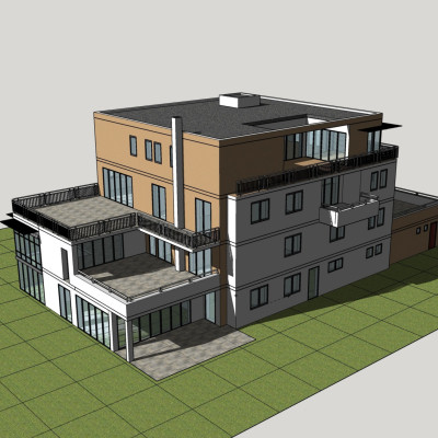 现代建筑外观su模型