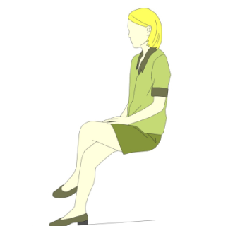 现代坐姿人物su模型