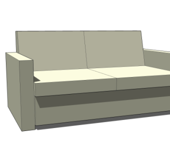 现代布艺双人沙发su模型