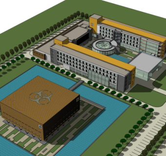 现代教学楼su模型