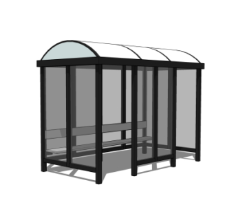 现代候车厅su模型