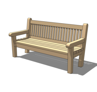 现代实木公用椅su模型