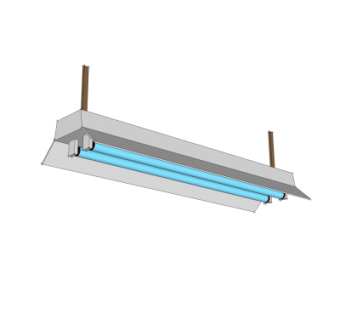 现代办公条形灯su模型