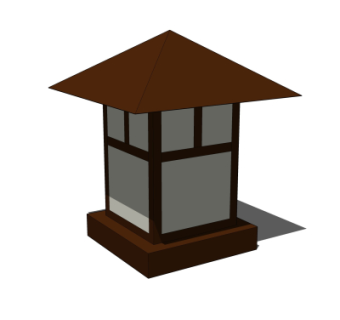 中式花园灯su模型