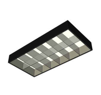 现代办公栅格灯su模型