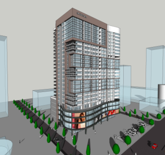 现代写字楼su模型