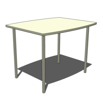 现代实木桌子su模型