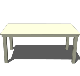 现代实木餐桌su模型