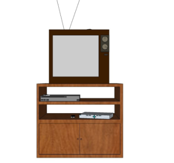 现代复古电视机su模型
