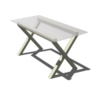 现代玻璃折叠书桌su模型