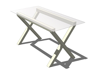 现代玻璃折叠书桌su模型