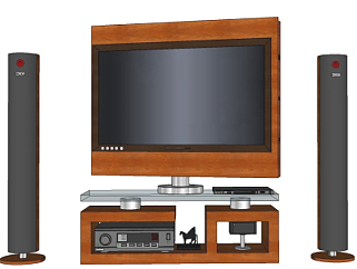现代电视机su模型