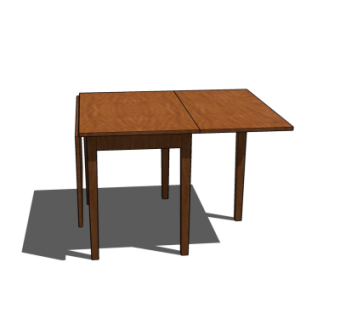 现代实木折叠餐桌su模型